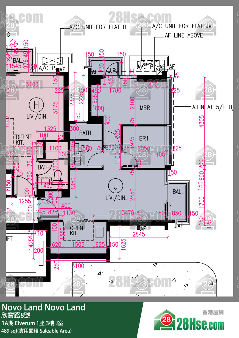 Novo Land, Flat J, 3/F, Elverum Tower 1 FloorPlan