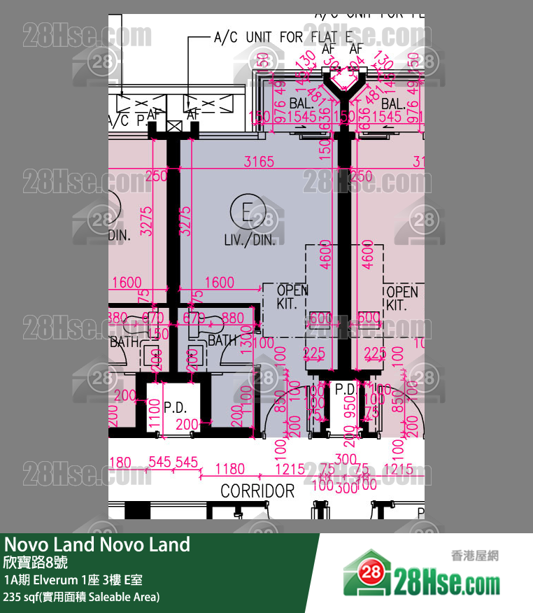 Novo Land, Flat E, 3/F, Elverum Tower 1 FloorPlan
