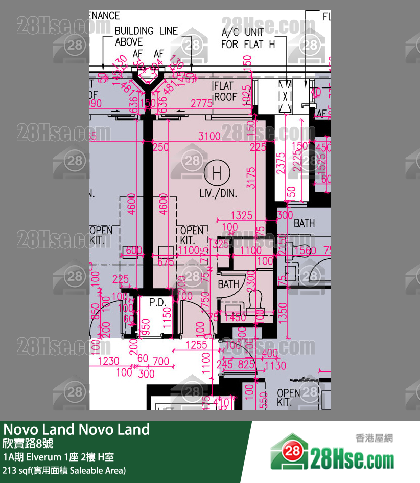 Novo Land 1A期 Elverum 1座 2楼 H室 平面图