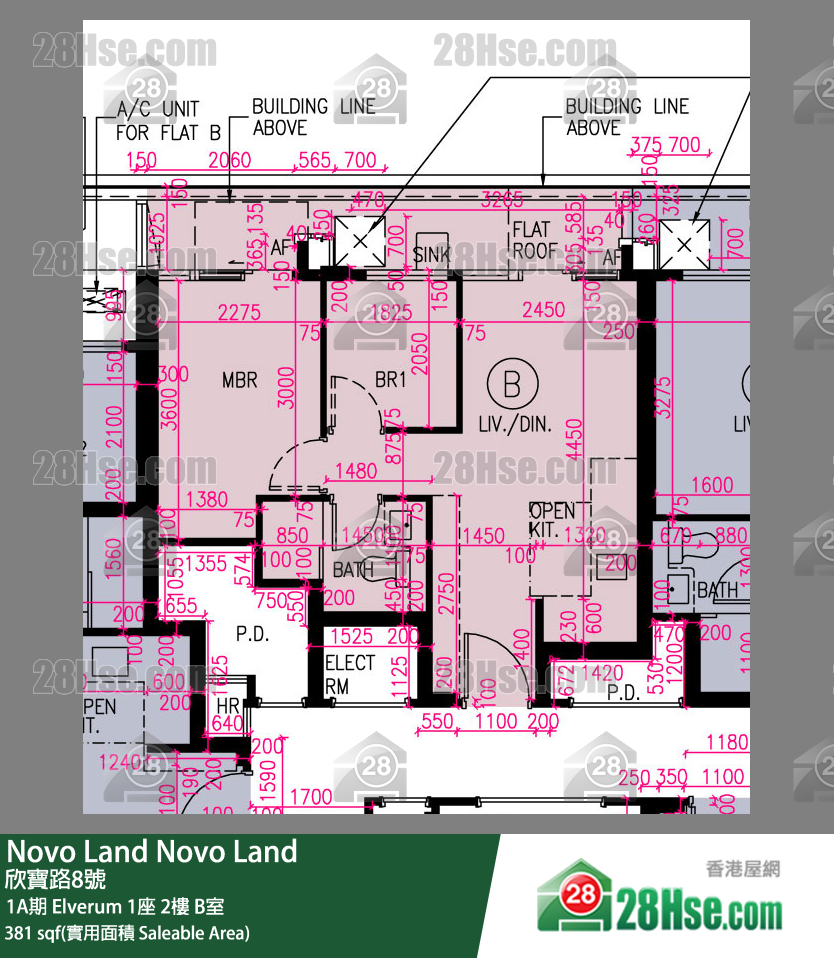Novo Land, Flat B, 2/F, Elverum Tower 1 FloorPlan