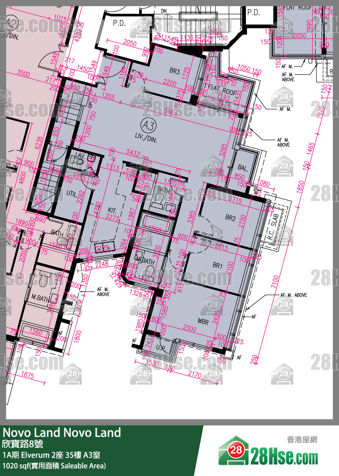 Novo Land,  Flat A3, 35/f, Elverum Tower 2, Phase 1a FloorPlan