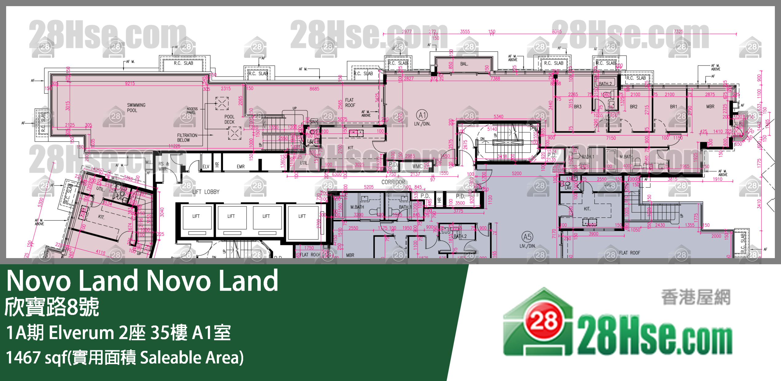 Novo Land,  Flat A1, 35/f, Elverum Tower 2, Phase 1a FloorPlan