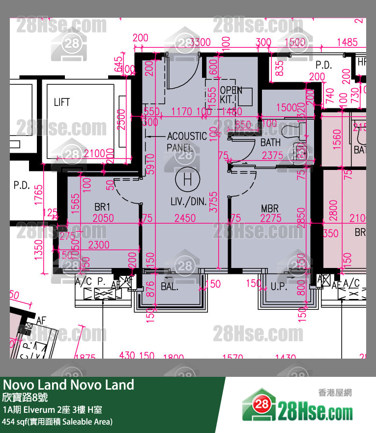 Novo Land, Flat H, 3/F, Elverum Tower 2 FloorPlan