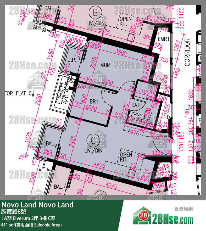 Novo Land, Flat C, 3/F, Elverum Tower 2 FloorPlan