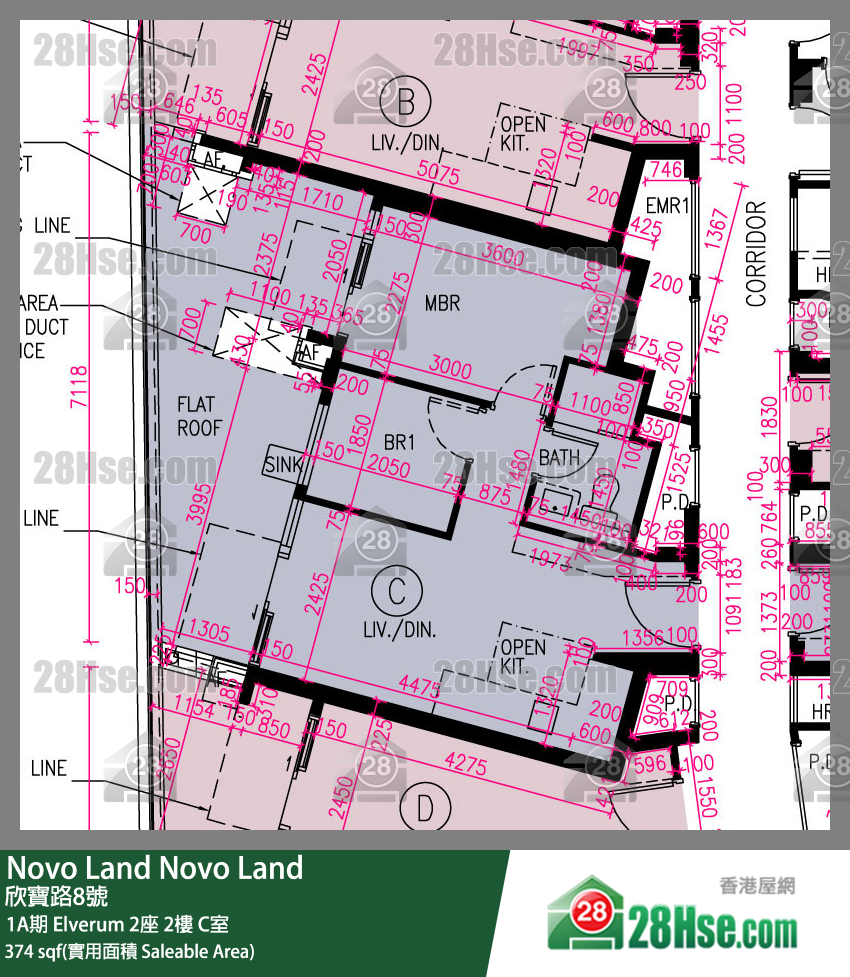 Novo Land, Flat C, 2/F, Elverum Tower 2 FloorPlan