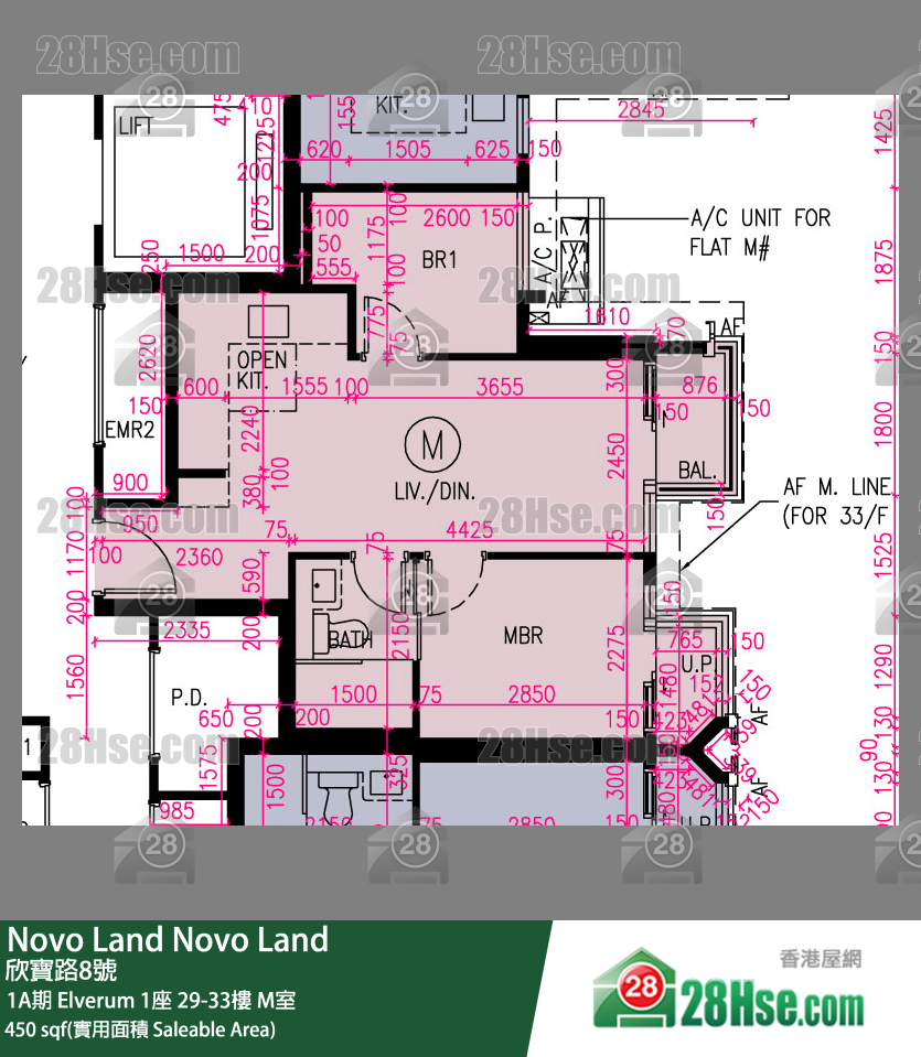 Novo Land, Flat M, 29/F, Elverum Tower 1 FloorPlan