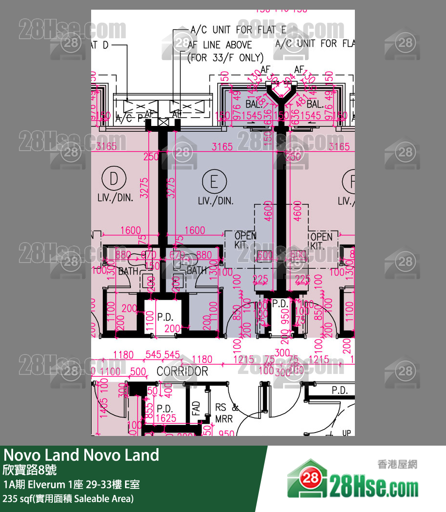 Novo Land, Flat E, 33/F, Elverum Tower 1 FloorPlan