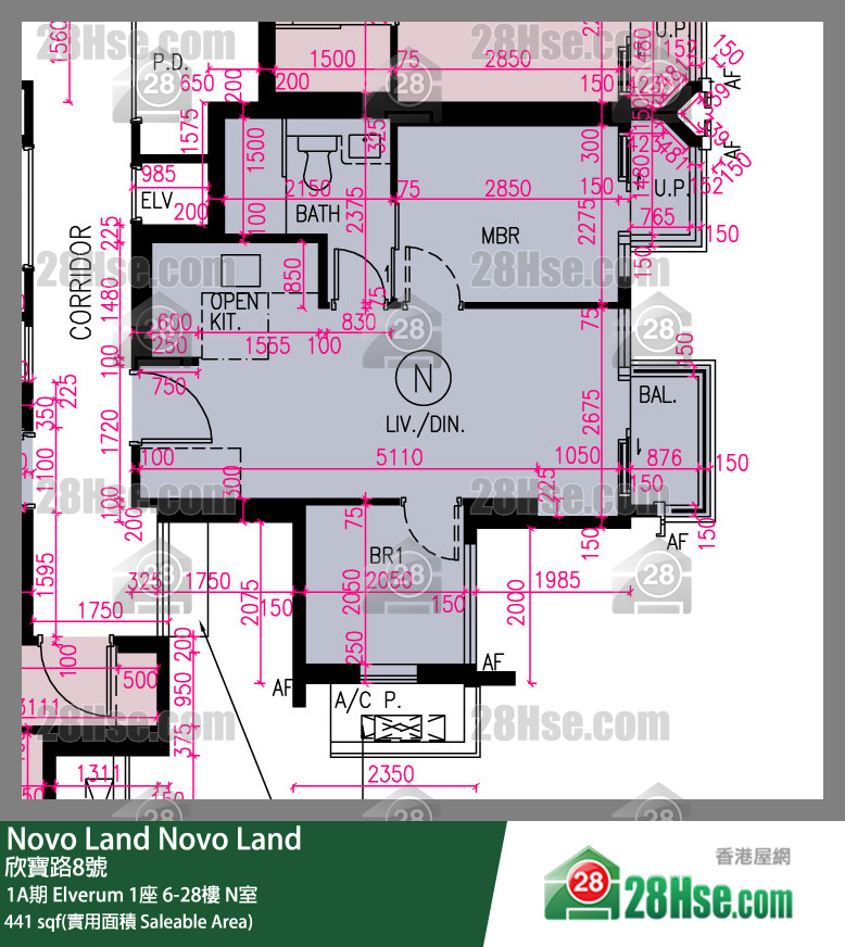 Novo Land, Flat N, 21/F, Elverum Tower 1 FloorPlan