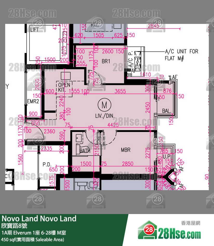 Novo Land, Flat M, 7/F, Elverum Tower 1 FloorPlan