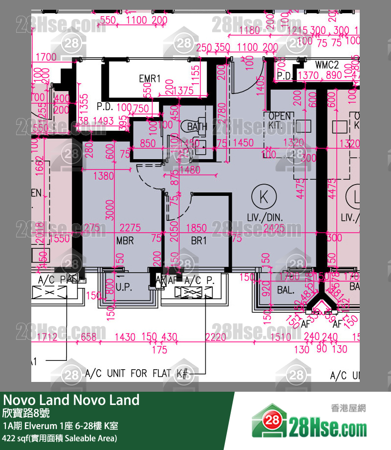 Novo Land, Flat K, 25/F, Elverum Tower 1 FloorPlan