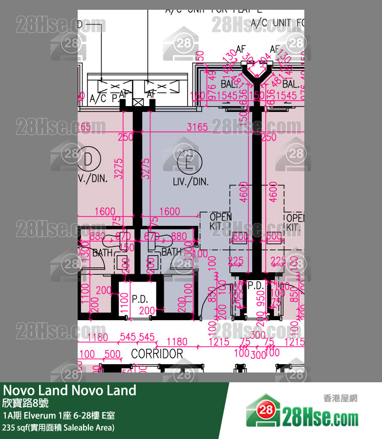 Novo Land, Flat E, 6/F, Elverum Tower 1 FloorPlan