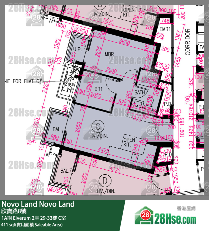 Novo Land, Flat C, 31/F, Elverum Tower 2 FloorPlan