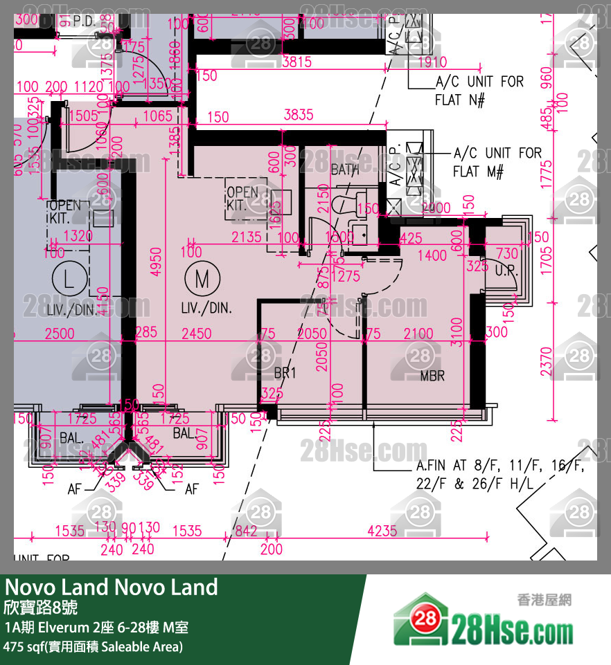 Novo Land, Flat M, 16/F, Elverum Tower 2 FloorPlan