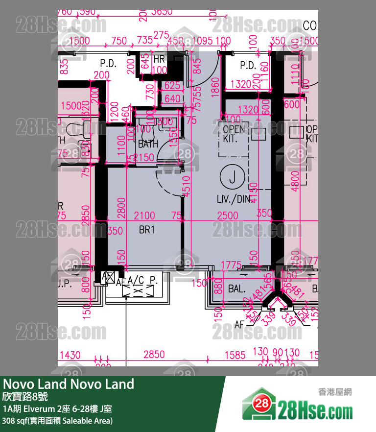 Novo Land, Flat J, 18/F, Elverum Tower 2 FloorPlan