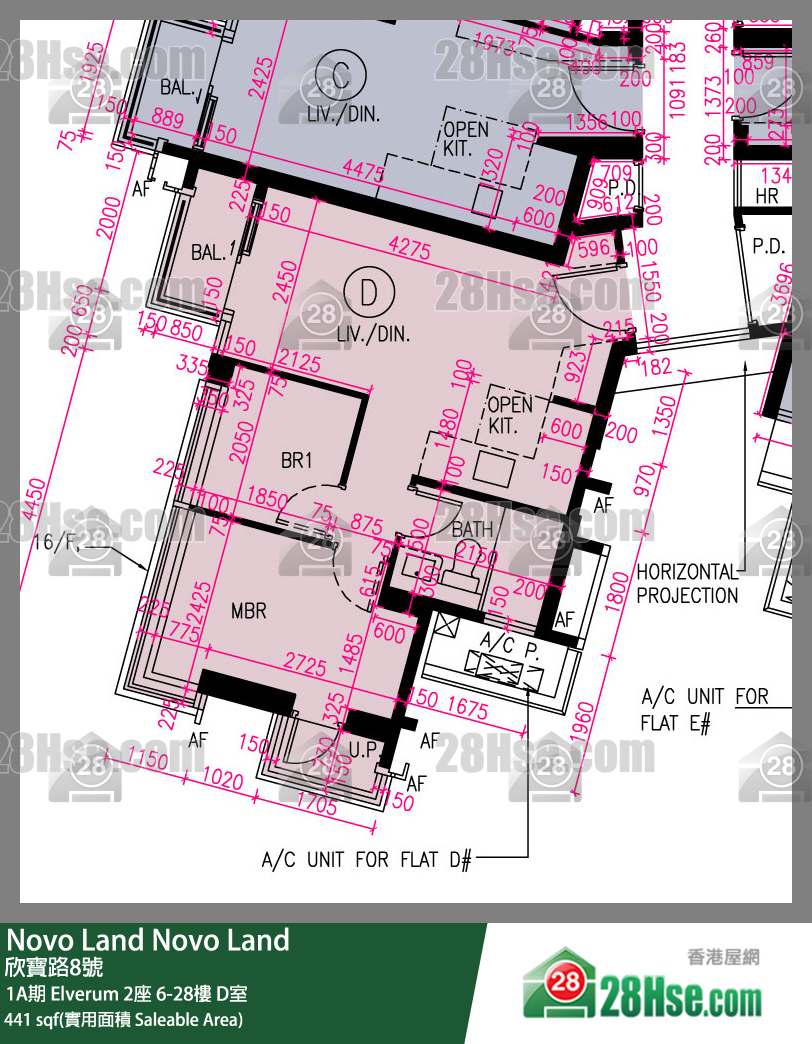 Novo Land, Flat D, 16/F, Elverum Tower 2 FloorPlan