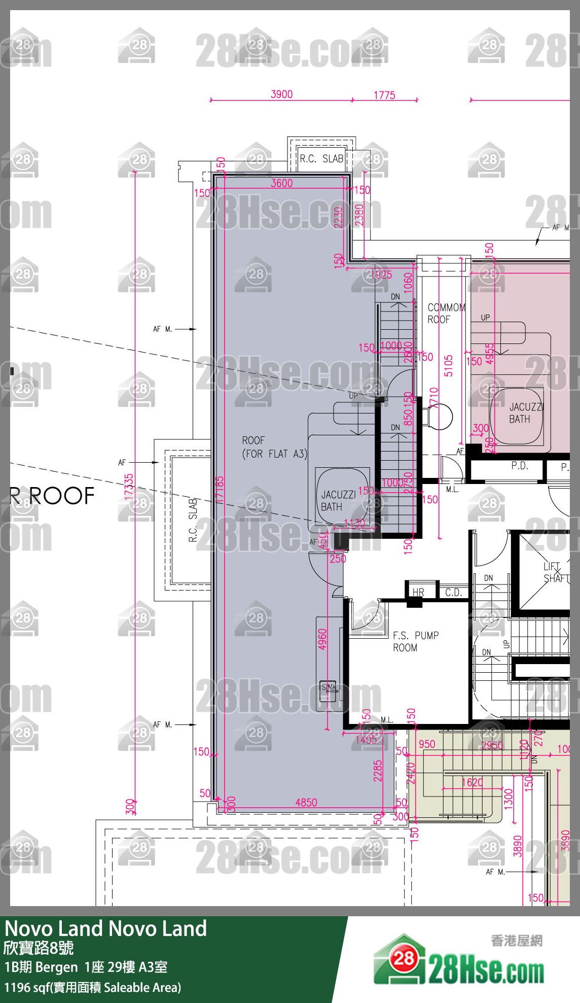 Novo Land,  Flat A3, 29/f, Bergen Tower 1, Phase 1b FloorPlan