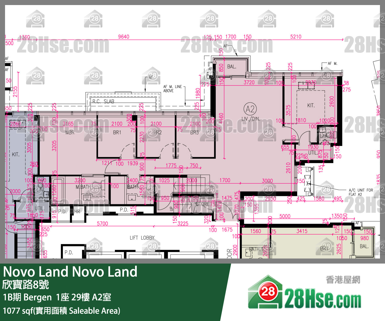 Novo Land,  Flat A2, 29/f, Bergen Tower 1, Phase 1b FloorPlan