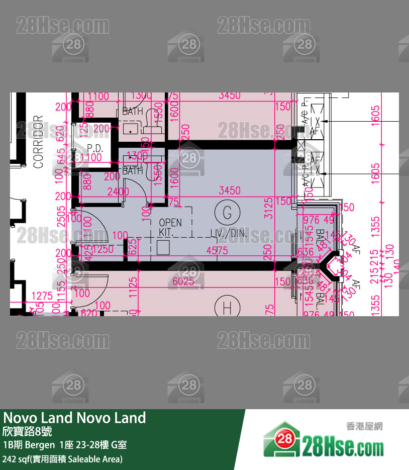 Novo Land, Flat G, 23/F, Bergen Tower 1 FloorPlan