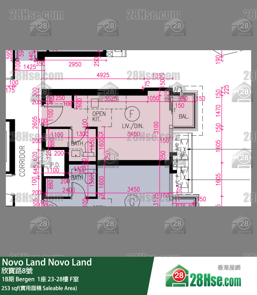 Novo Land, Flat F, 27/F, Bergen Tower 1 FloorPlan