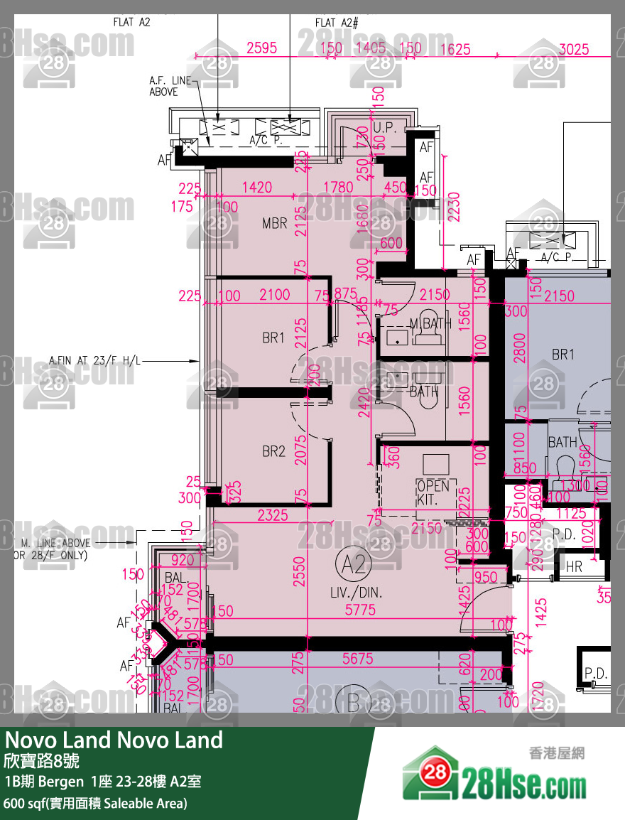 Novo Land, Flat A2, 25/F, Bergen Tower 1 FloorPlan