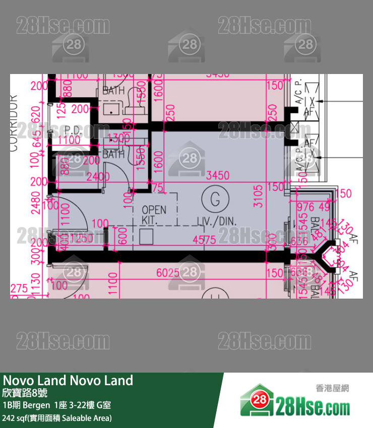 Novo Land, Flat G, 20/F, Bergen Tower 1 FloorPlan