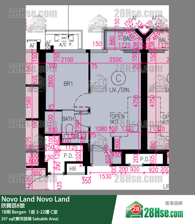 Novo Land, Flat C, 18/F, Bergen Tower 1 FloorPlan