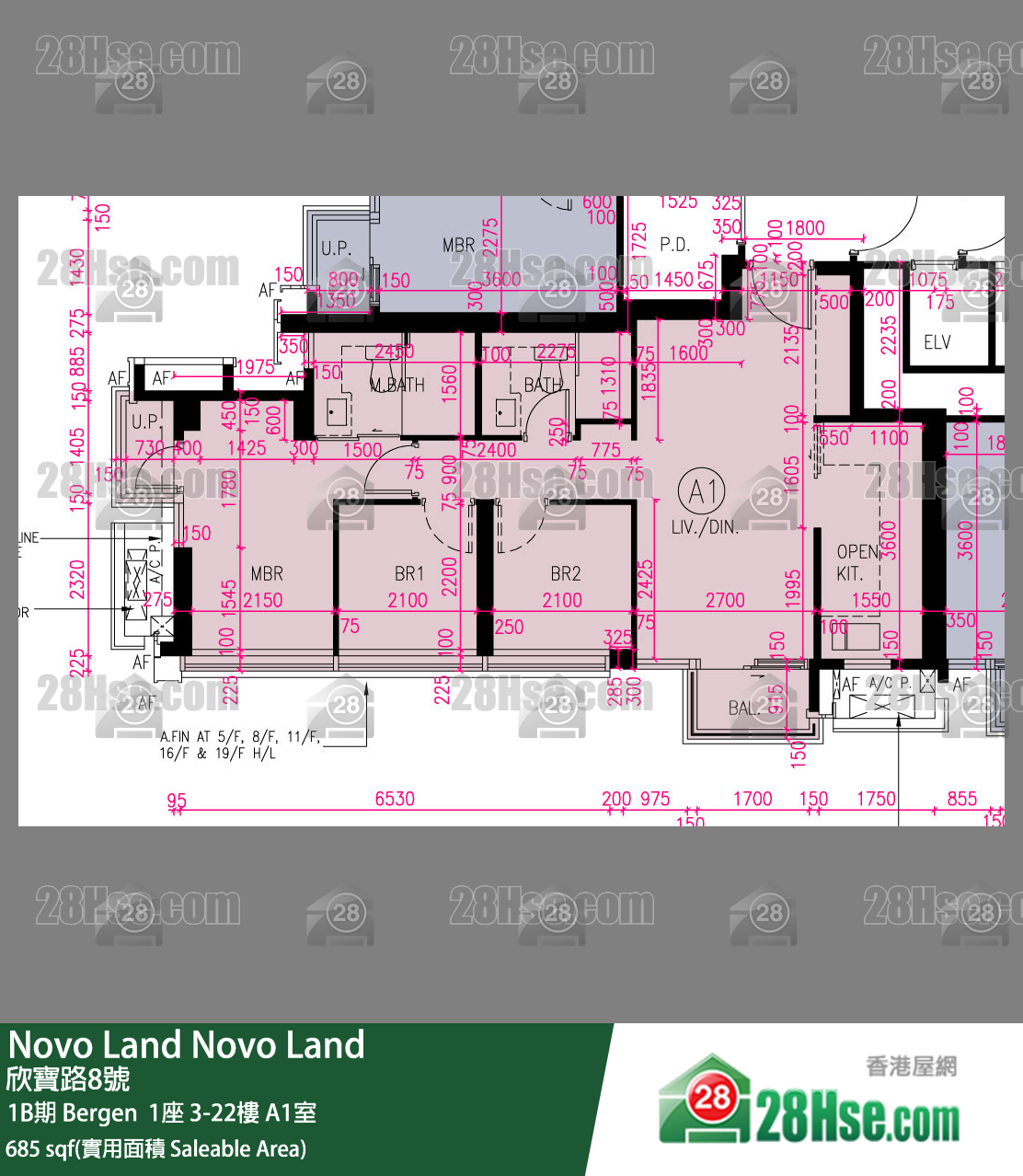 Novo Land,  Flat A1, 17/f, Bergen Tower 1, Phase 1b FloorPlan