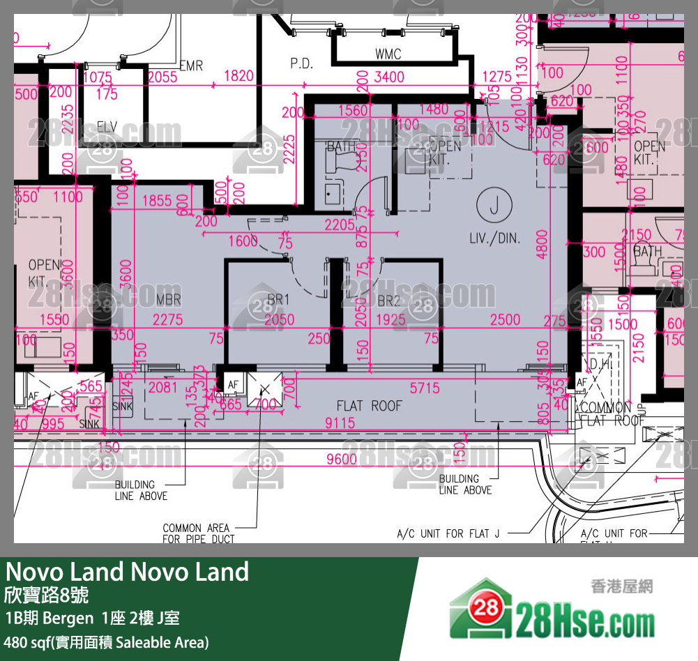 Novo Land 1B期 Bergen  1座 2楼 J室 平面图