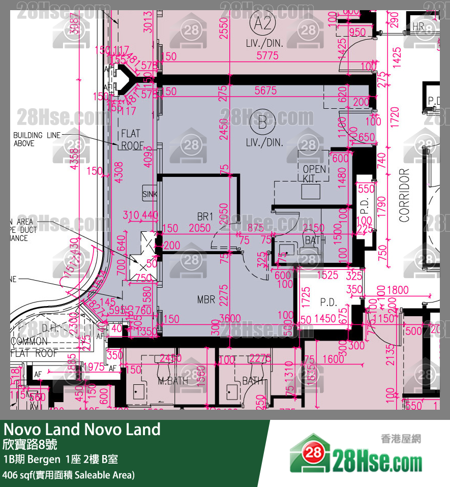 Novo Land, Flat B, 2/F, Bergen Tower 1 FloorPlan