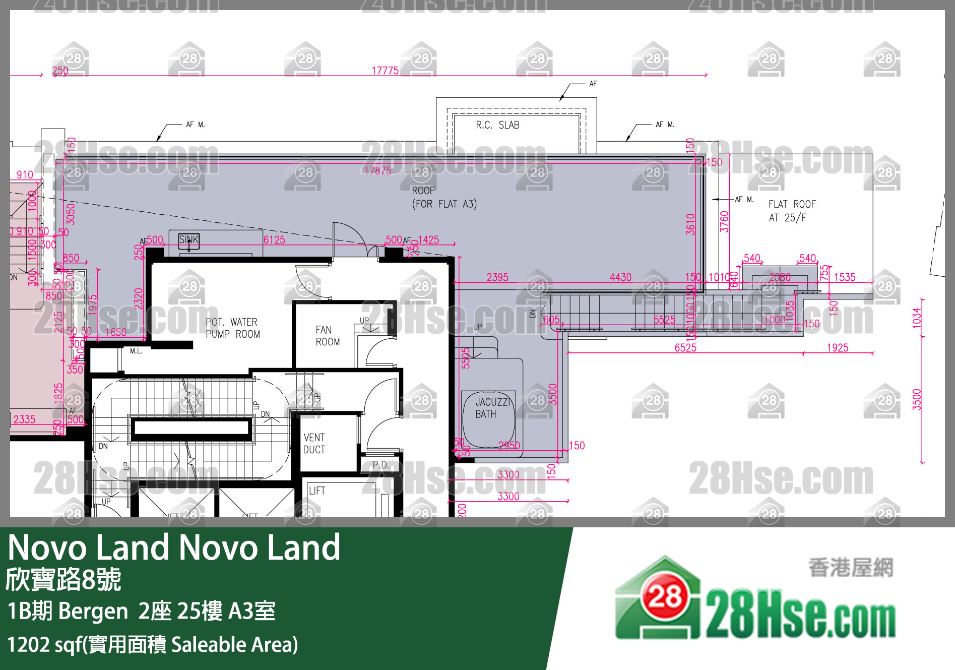 Novo Land,  Flat A3, 25/f, Bergen Tower 2, Phase 1b FloorPlan