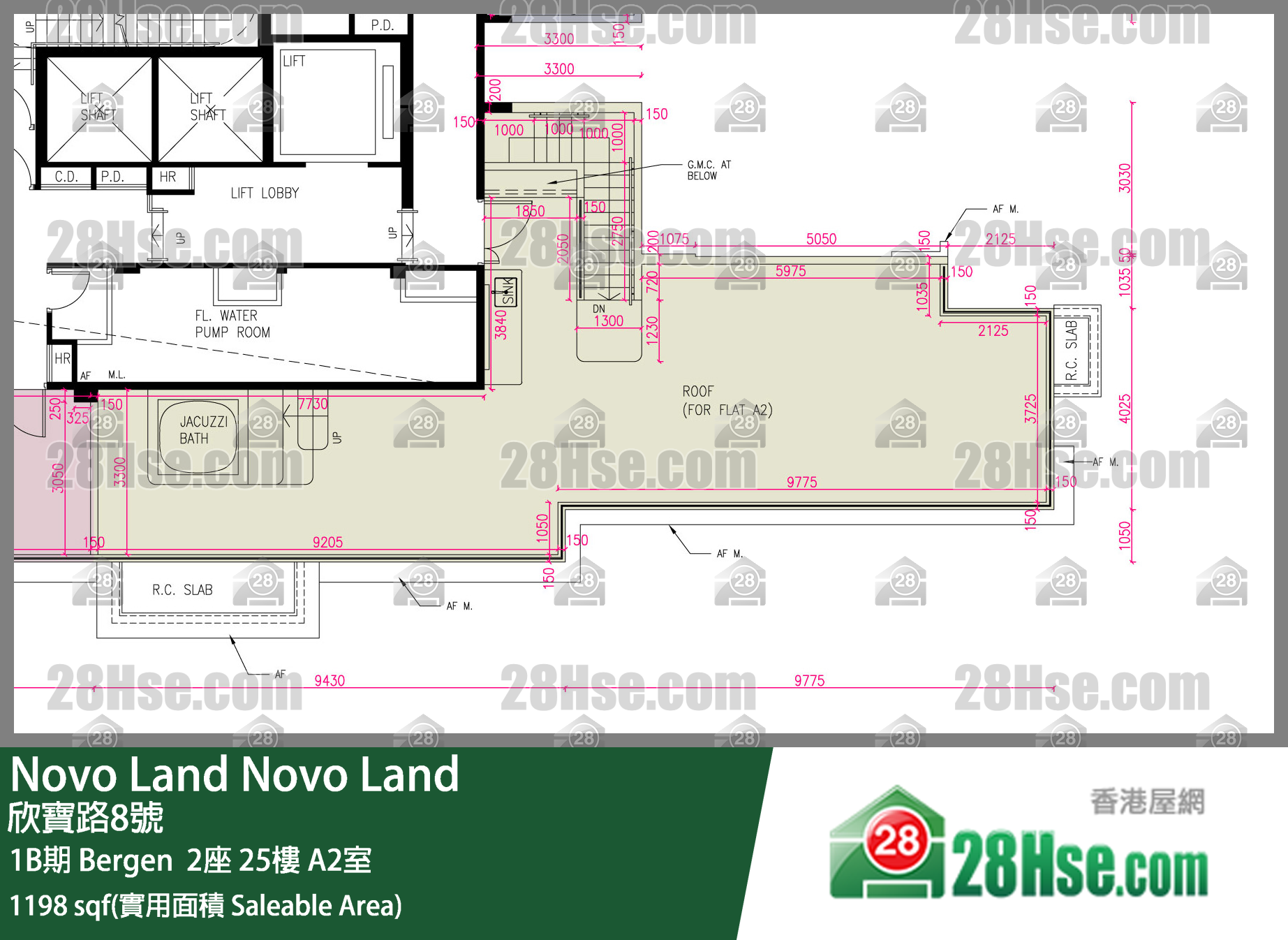 Novo Land,  Flat A2, 25/f, Bergen Tower 2, Phase 1b FloorPlan