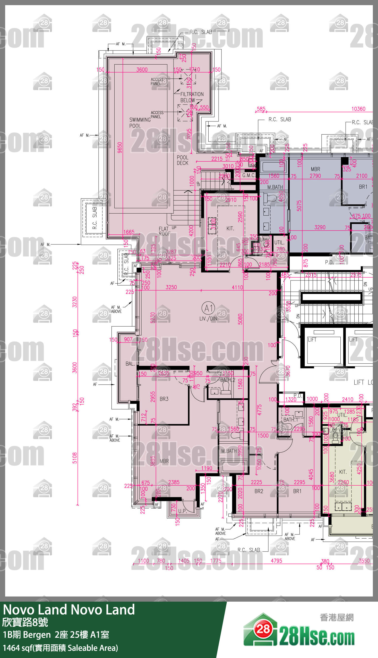 Novo Land,  Flat A1, 25/f, Bergen Tower 2, Phase 1b FloorPlan
