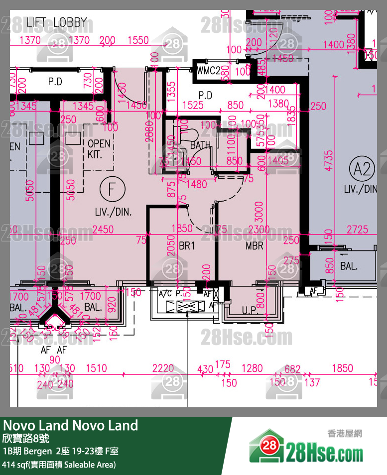 Novo Land, Flat F, 20/F, Bergen Tower 2 FloorPlan
