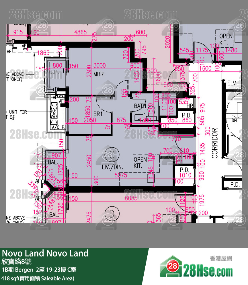 Novo Land, Flat C, 20/F, Bergen Tower 2 FloorPlan