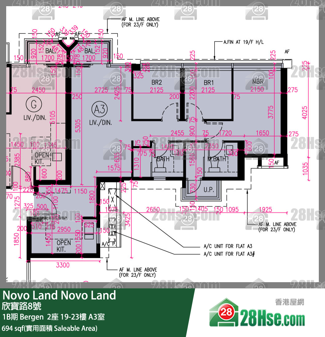 Novo Land, Flat A3, 21/F, Bergen Tower 2 FloorPlan
