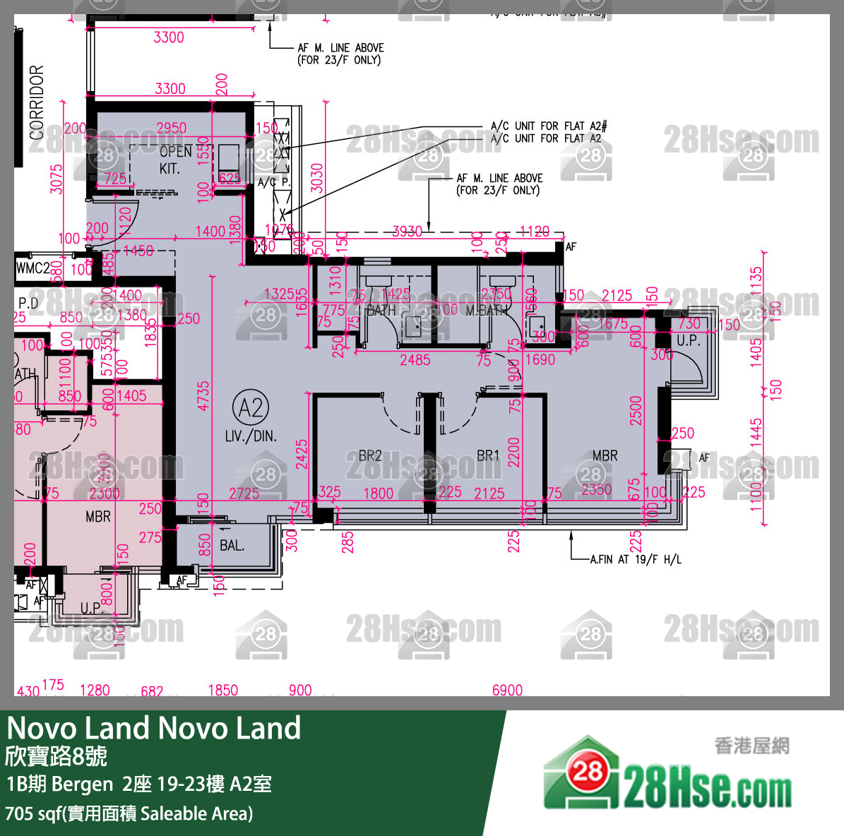 Novo Land, Flat A2, 23/F, Bergen Tower 2 FloorPlan