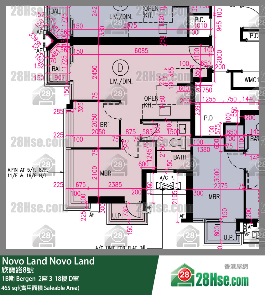 Novo Land, Flat D, 3/F, Bergen Tower 2 FloorPlan
