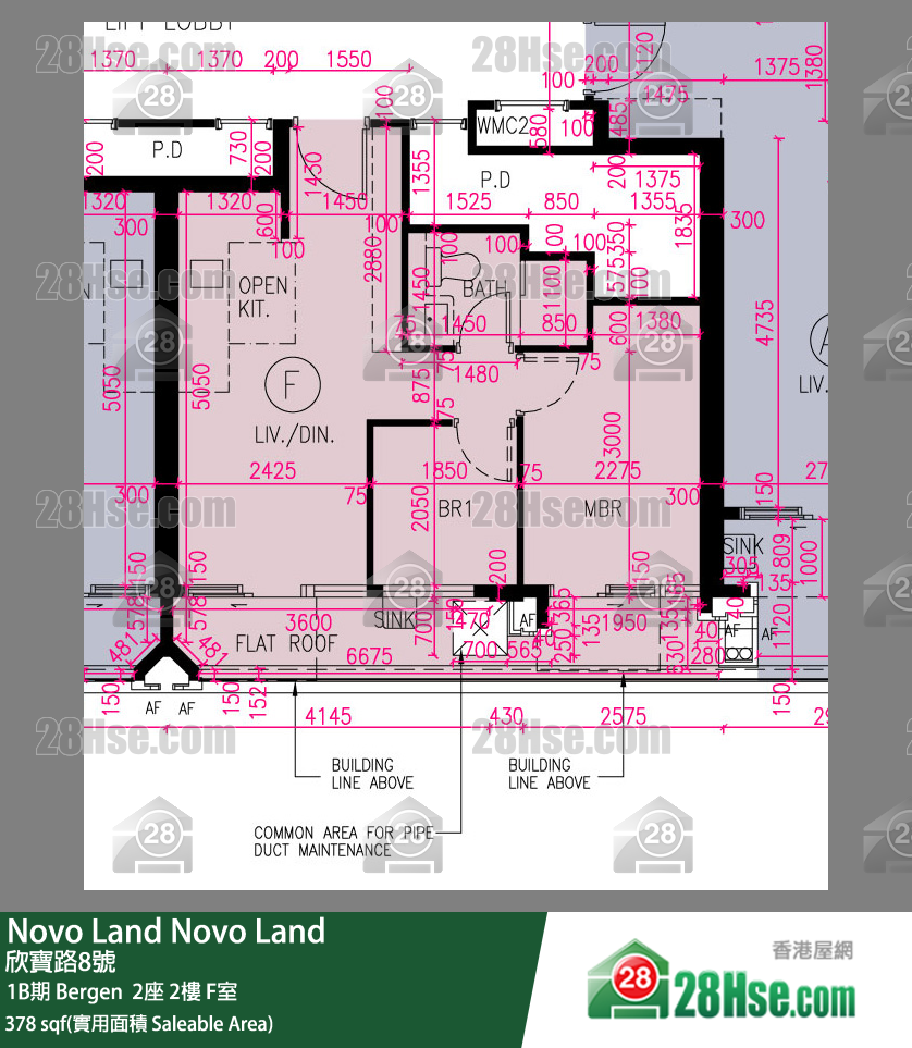Novo Land, Flat F, 2/F, Bergen Tower 2 FloorPlan