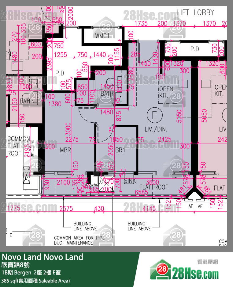 Novo Land, Flat E, 2/F, Bergen Tower 2 FloorPlan