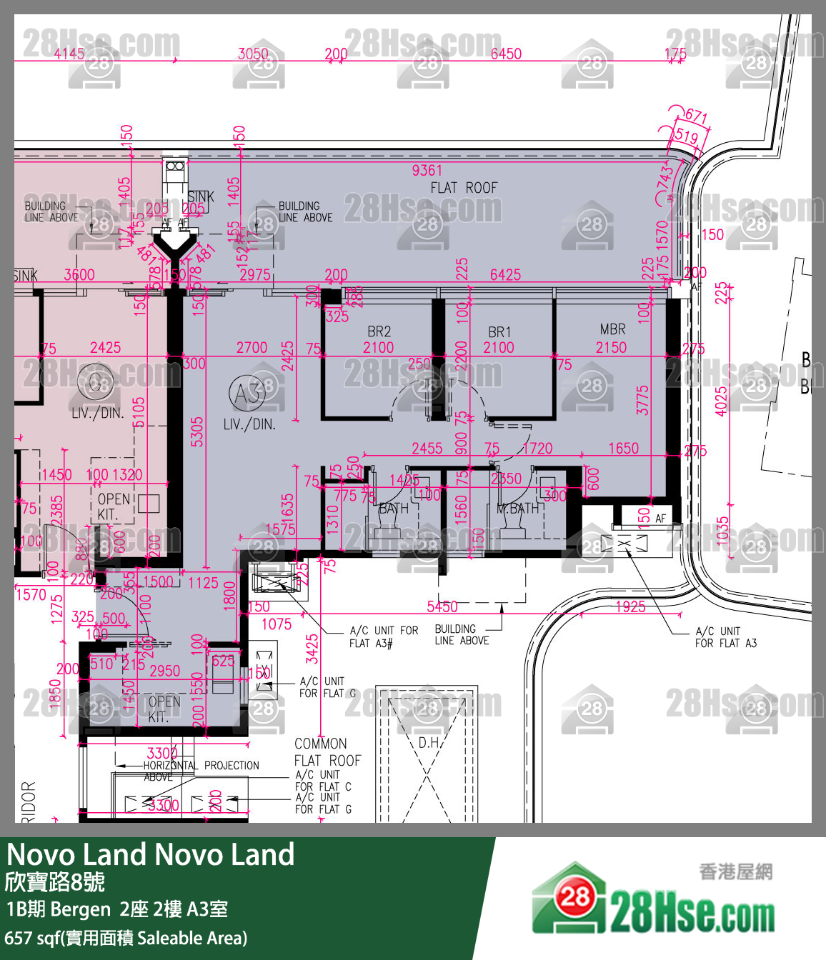 Novo Land,  Flat A3, 2/f, Bergen Tower 2, Phase 1b FloorPlan