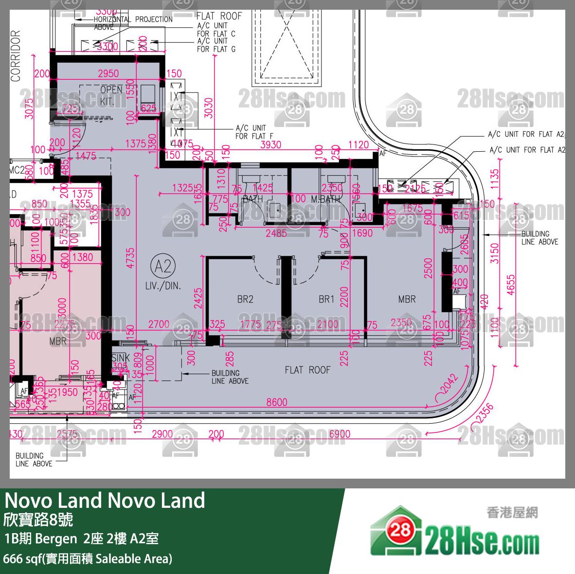 Novo Land,  Flat A2, 2/f, Bergen Tower 2, Phase 1b FloorPlan