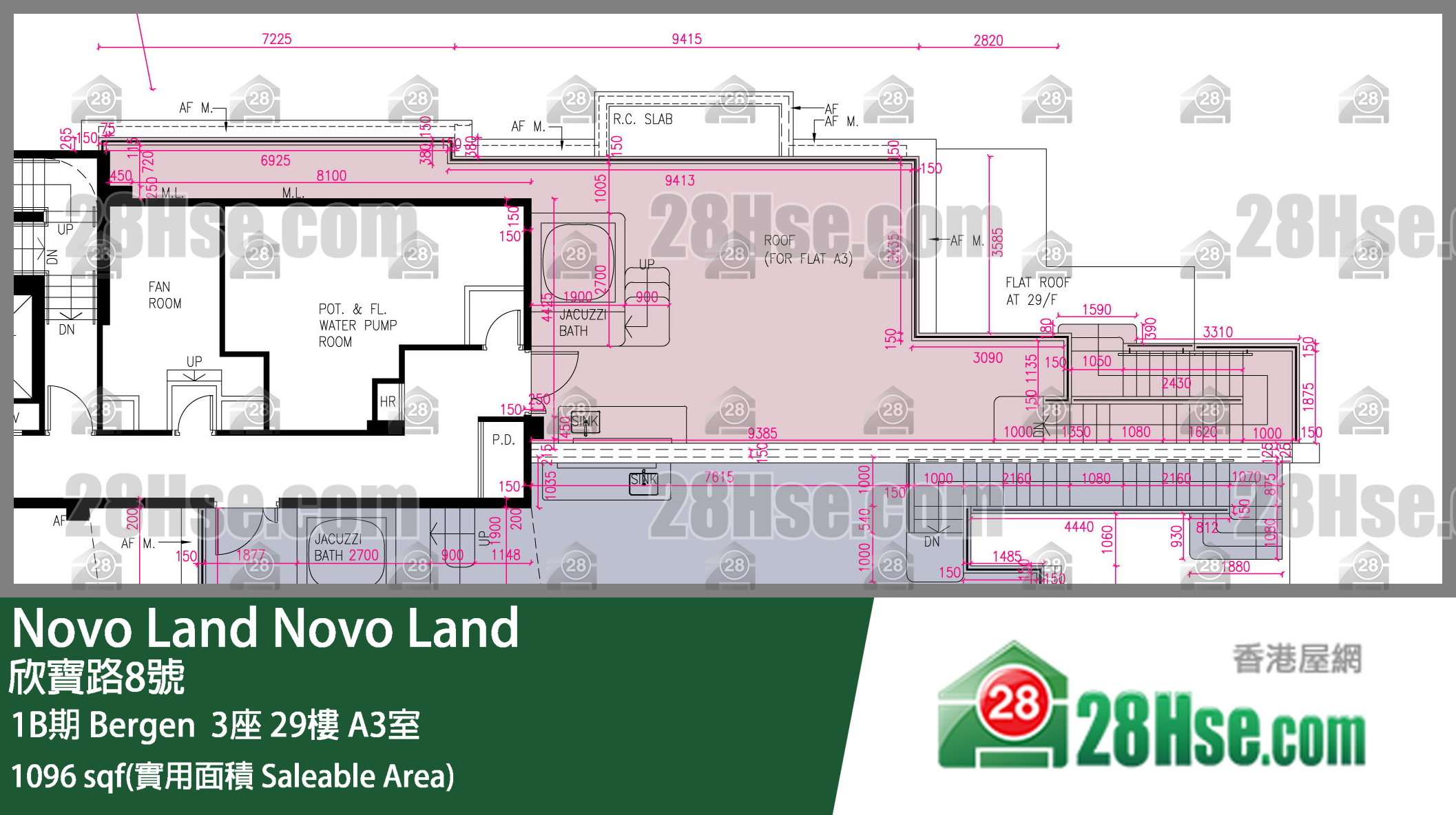 Novo Land,  Flat A3, 29/f, Bergen Tower 3, Phase 1b FloorPlan
