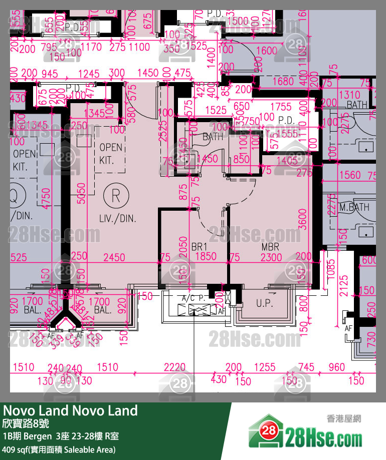 Novo Land, Flat R, 23/F, Bergen Tower 3 FloorPlan
