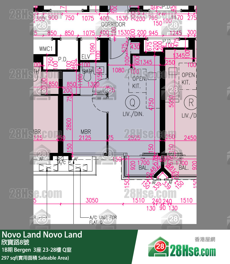 Novo Land, Flat Q, 23/F, Bergen Tower 3 FloorPlan