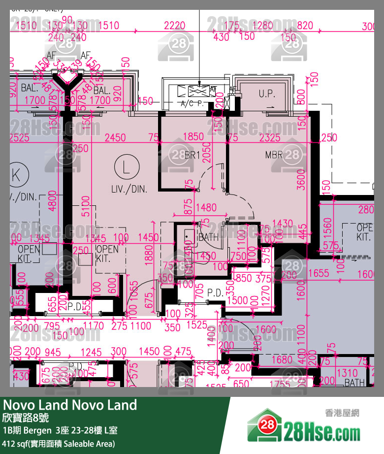 Novo Land, Flat L, 25/F, Bergen Tower 3 FloorPlan