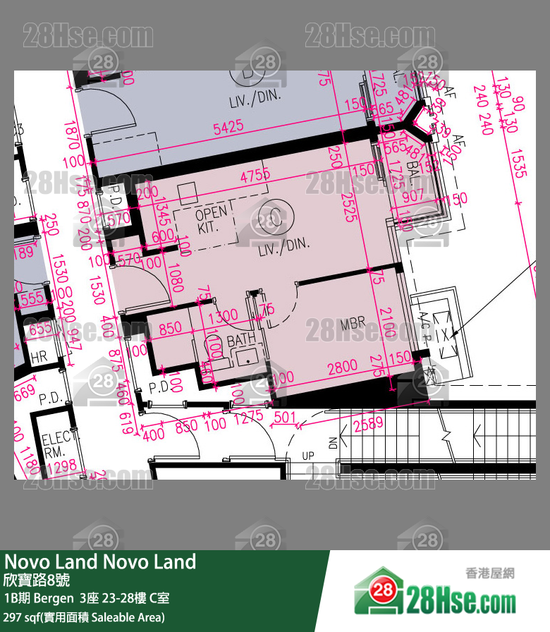 Novo Land, Flat C, 28/F, Bergen Tower 3 FloorPlan