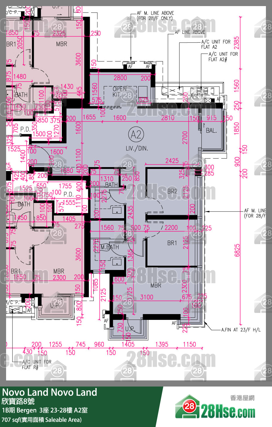 Novo Land, Flat A2, 25/F, Bergen Tower 3 FloorPlan