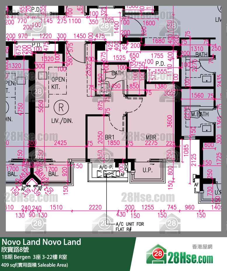 Novo Land, Flat R, 6/F, Bergen Tower 3 FloorPlan