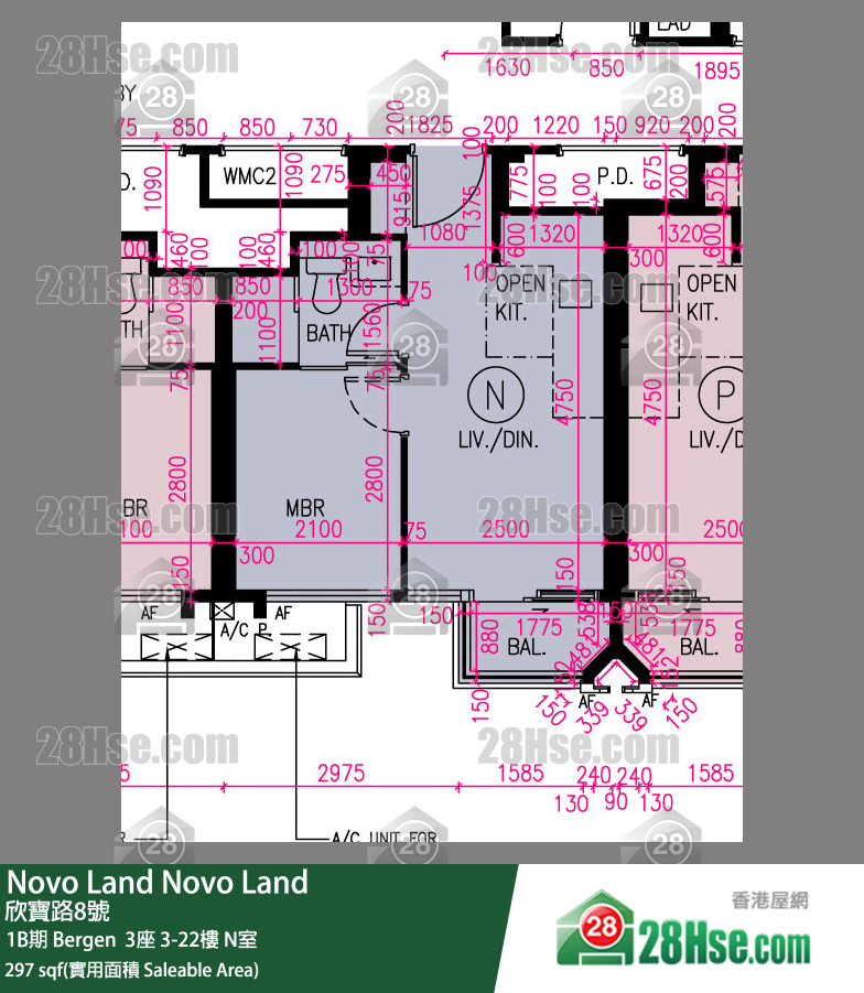 Novo Land, Flat N, 19/F, Bergen Tower 3 FloorPlan