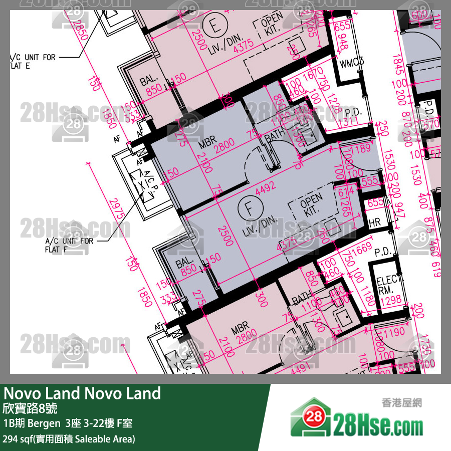 Novo Land, Flat F, 11/F, Bergen Tower 3 FloorPlan